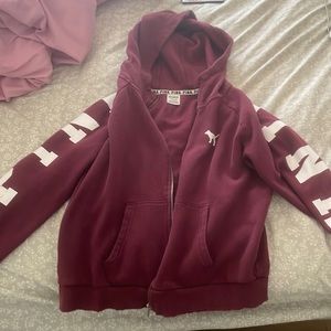 maroon pink jacket